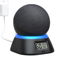 PlusAcc Stand for Dot Max & Dot & Nest Mini, Black with Thermometer