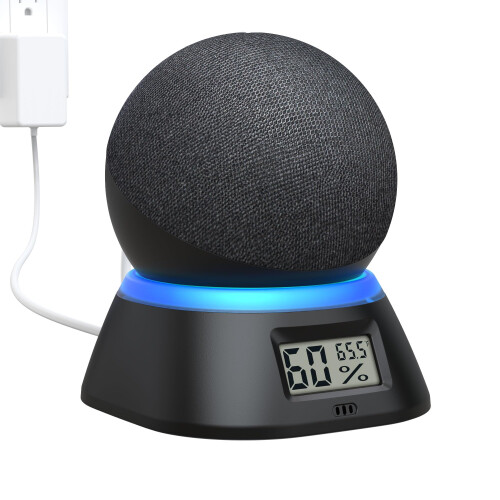 PlusAcc Stand for Dot Max & Dot & Nest Mini, Black with Thermometer