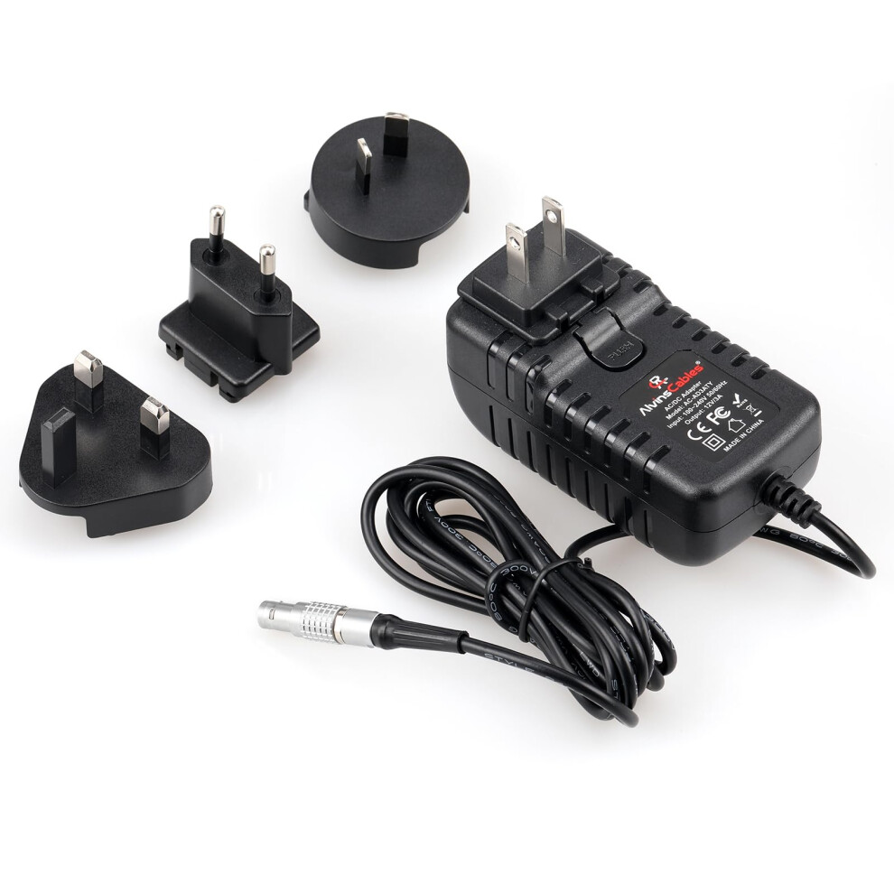 Photos - Cable (video, audio, USB) Alvin's Cables 2 Pin Male to Universal AC With UK EU AU US Plugs Adapter Converter Power Cable for Z Cam E2 Flagship Teradek