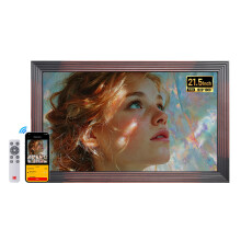 KODAK Digital Photo Frame 21.5 Inches, WiFi Electronic Picture Frame Large with 32GB Memory, FHD Wooden Digital Frame, Share Photos & Videos via APP