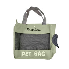 (Light green) Portable Pet Shoulder Tote Bag Breathable Carrier Small Cats Dogs Outdoor Travel Shopping Daily Walking Outing Transport Pouch