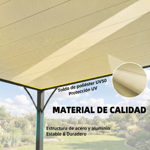 Outsunny Pérgola Beige 390 x 295 x 213 cm 2