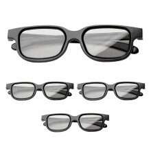 KinetiCore 4 Pack Universal 3D Glasses, Passive Polarized RealD Cinema Glasses for Adults & Kids, Black 3D TV Glasses for Home Cinema, Theater Movies