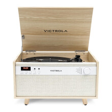 Victrola Century 6-in-1 Vinyl Record Player & Music Centre – 3-Speed Turntable, CD & Cassette Player, VINYLSTREAM, Bluetooth & 3.5mm Aux, Record Pla