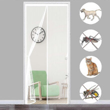 Magnetic mosquito net for doors 120x210cm self-closing white curtain