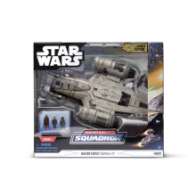 Star Wars Micro Galaxy Squadron Starship Class Deluxe Razor Crest ARVALA-7 Scavenged with 1-Inch Din Djarin, Kuiil and Off-World Jawa SWJ0030 Multicol