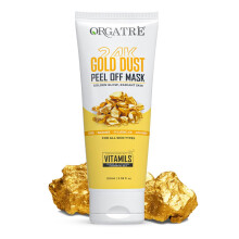 Orgatre 24K Gold Dust Peel Off Mask | Glowing Skin & Hydrating, Boosts Collagen And Restoring Skin Radiance | For All Skin Types | For Men & Women | 1
