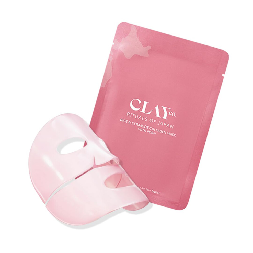 Clayco. Clayco Rice & Ceramide Collagen Sheet Mask | Hydrating & Brightening Face Mask With Pdrn | Niacinamide & Hyaluronic Acid | 35 G