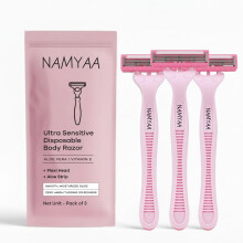 Namyaa Disposable Body Razor For Women & Men | Gentle Hair Removal | Smooth Skin | Stainless Steel Blades | Safe & Long-Lasting | Pack Of 3