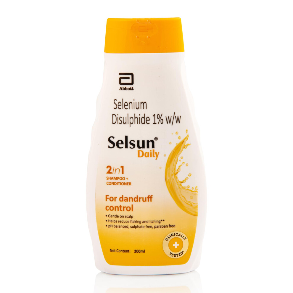 Selsun Daily Anti Dandruff Shampoo, Clears Away Dandruff Flakes, Relieves From Dandruff Related Itching, Ph Balanced,Sulphate Free,Paraben Free, 200Ml