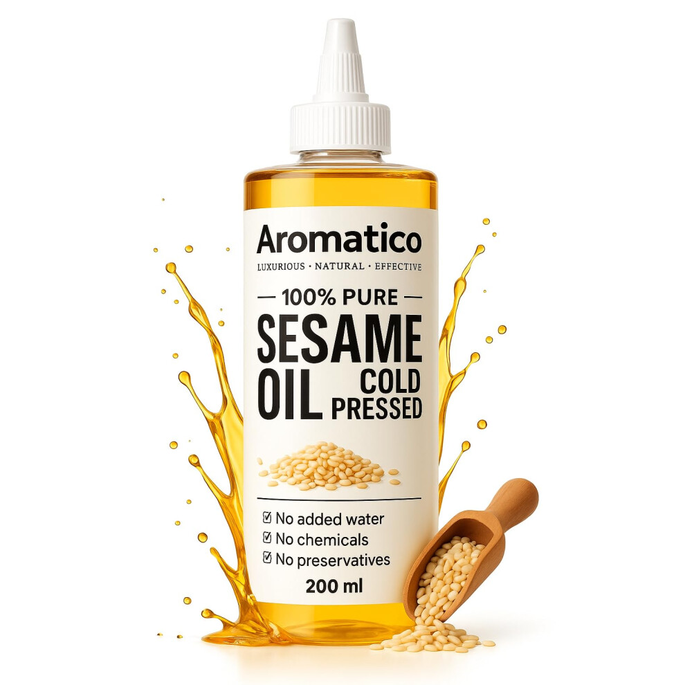 Photos - Hair Product Aromatico 100 Pure Cold Pressed Sesame  Oil For Hair & Skin - 200Ml | Natural Oil For Hair Nourishment, Body Massage &(Til)