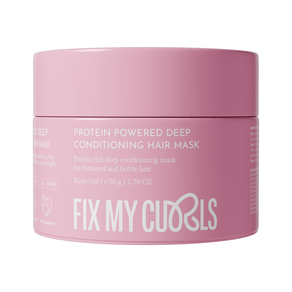 Fix My Curls Protein-Powered Deep Conditioning Hair Mask| Avocado Oil, Amla For Strengthening, Hydrating & Restoring Curls| Enhances Bounce, Adds Shin