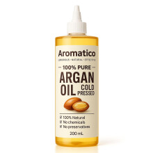 Aromatico 100% Rent Kallpressad Arganolja För Hår - Frizzkontroll, Slät & Glansig Hårvård