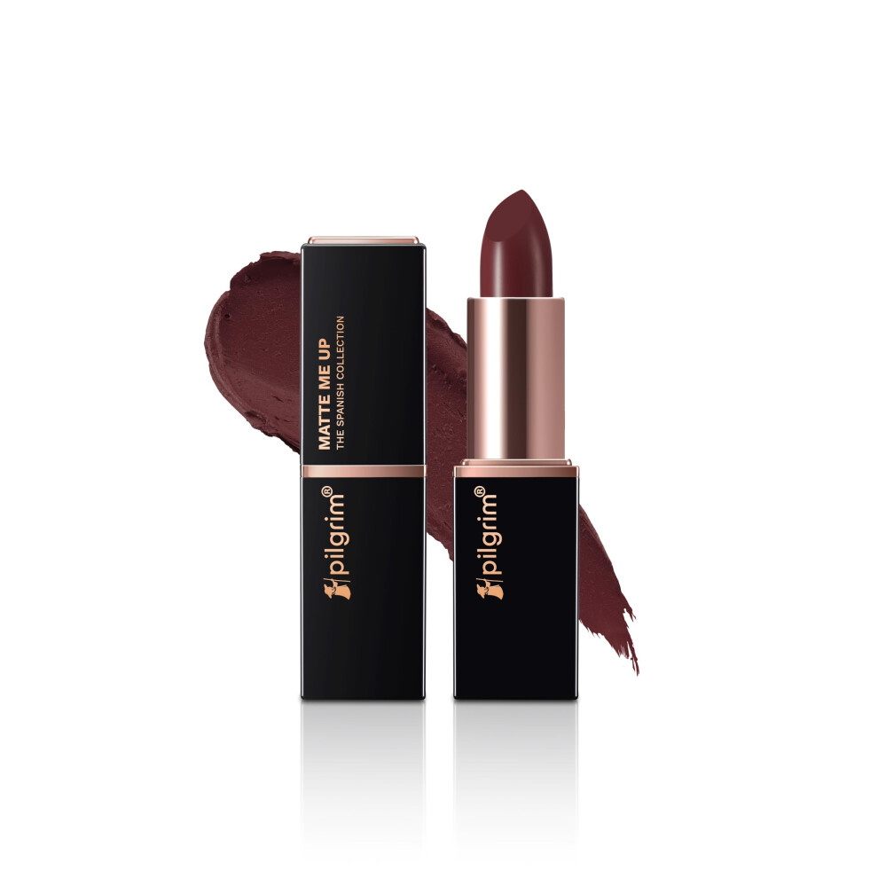 Pilgrim Matte Me Up Bullet Lipstick 4.2G | Creamy, Lightweight, Bold, Non Drying | Spf 30 | Enriched With Hyaluronic Acid & Spanish Squalane | Lipstic