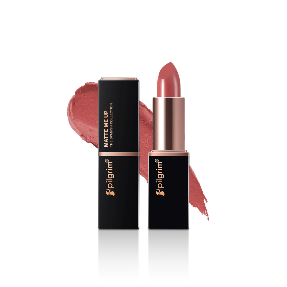 Pilgrim Matte Me Up Bullet Lipstick 4.2G | Creamy, Lightweight, Bold, Non Drying | Spf 30 | Enriched With Hyaluronic Acid & Spanish Squalane | Lipstic
