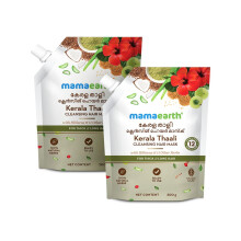 Mamaearth Kerala Thaali Cleansing Pre-Shampoo Haarmasker Met Hibiscus, Shikakai, Amla, Lijnzaad 200G (Set Van 2)