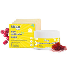Savon Fait Main Tuco Kids (75Gx3) & Crème Visage Safran & Écran Solaire (50G) - Pour Enfants 3+