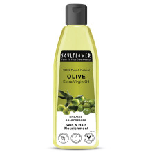 Soulflower Extra Virgin Olivolja För Hår & Hud | Kallpressad För Hårväxt, Mot Håravfall, Skadad Hårreparation