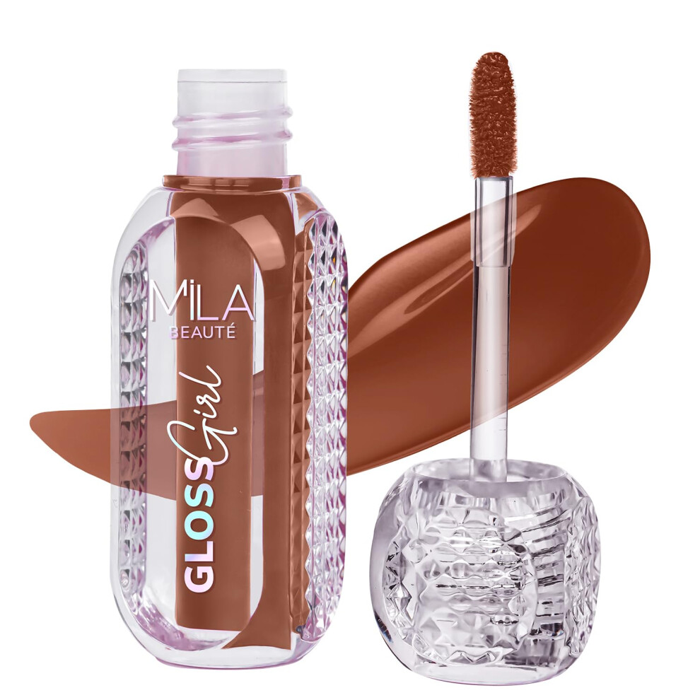 Mila Beaut Gloss Girl Lip Gloss | Enriched With Mango Seed Butter & Hyaluronic Acid | Light Weight & Non-Sticky Formula | Gives Fuller-Lip Effect & Ex