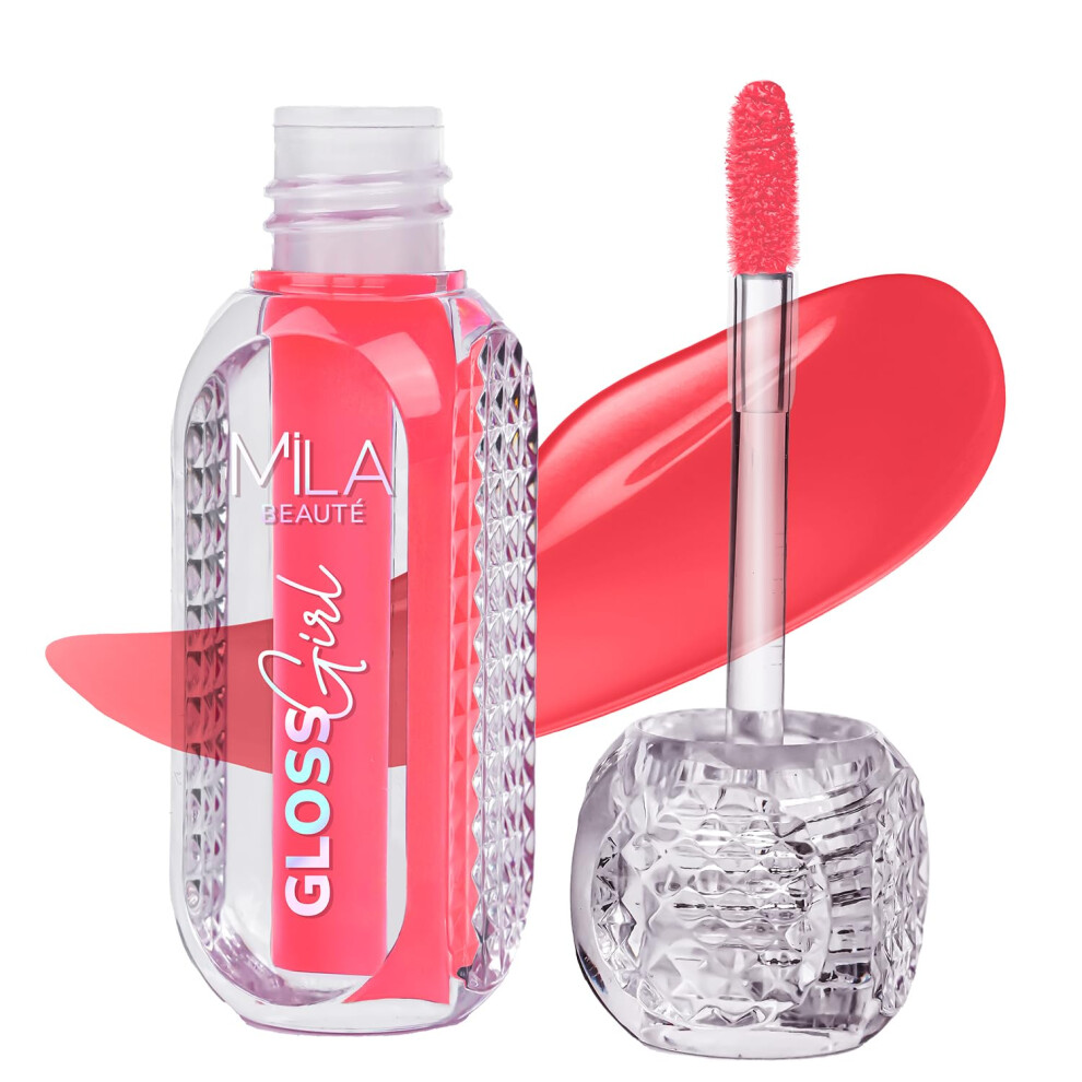 Mila Beaut Gloss Girl Lip Gloss|Enriched With Mango Seed Butter & Hyaluronic Acid|Light Weight & Non-Sticky Formula|Gives Fuller-Lip Effect & Extra Hy