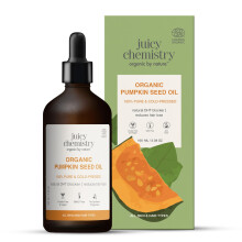 Juicy Chemistry Ekologisk Pumpafröolja, 100 Ml | 100% Ren, Virginsk, Kallpressad & Certifierad Ekologisk Bärare