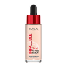 L'Oreal Paris Infallible 24H Tinted Serum Foundation, Lätt Vikt, Duggande & Strålande Finish, Transfer-Säker, 30Ml