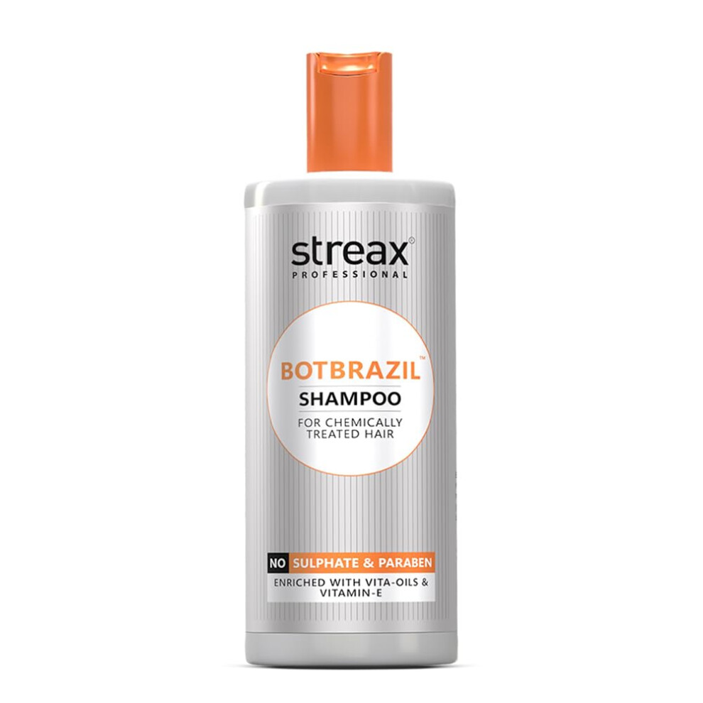 Streax Professional Botbrazil Shampoo,300 Ml For Keratin, Nanoplasty, & Smoothening, Sulphate & Paraben-Free Shampoo For Women & Men, Enriched With Vi