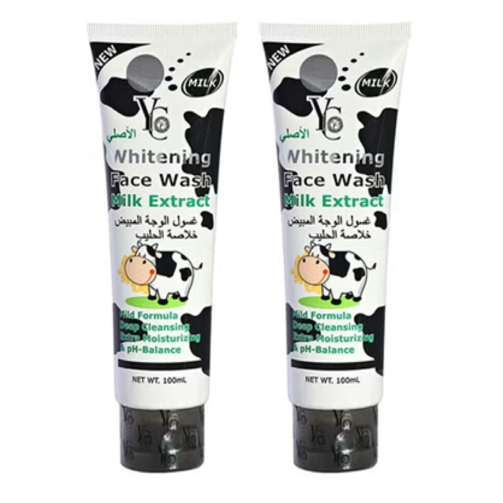 (Pack of 2) YC Whitening Face Wash With Milk Extract | Glowing & Deep Cleansing Face Wash - 100ml
