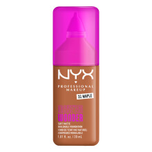 NYX PROFESSIONAL MAKEUP Make 'Em Wonder Liquid Foundation, 24H Foundation Med Matt Finish, Byggbar Full Täckning - 31 Maple