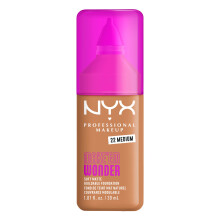 NYX PROFESSIONAL MAKEUP Make 'Em Wonder Flytande Foundation, 24HR Makeup Med Mjuk Matt Finish, Byggbar Full Täckning - 22 Medium
