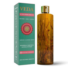 Veda Ayurvedic Kallpressad Hårolja | Ayurvediska Örter Infunderad Olja | 500Ml