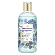 Wanderlust Medelhavssalt Duschgel, 300 Ml| Närande & Återupplivande | Skonsam Rengöring| Uppfriskande Kroppstvål | Berikad Med Glycerin