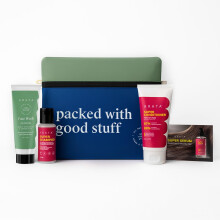 Kit de Viaje Esencial 4 en 1 Arata | Gel Limpiador, Champú, Acondicionador y Suero