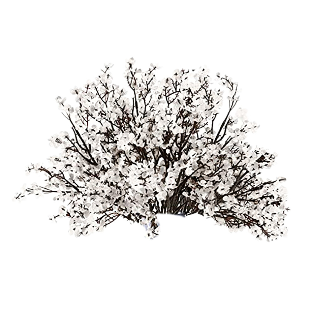 Semoic 16 Pcs Artificial Flowers Real Touch Gypsophila Faux Flowers For Home Floral Arrangements Wedding Outdoor Decor(White)