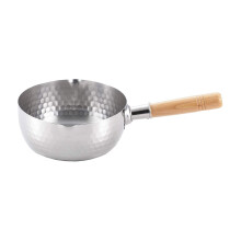 Kryta i Rostfritt StåL Traditionell Kruka med TräHandtag Perfekt för RamenmjöLk Etc. 18 Cm