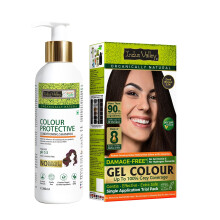 Indus Valley Pack de Prueba Coloración Capilar | Marrón Oscuro con Champú Protector de Color (200 Ml)