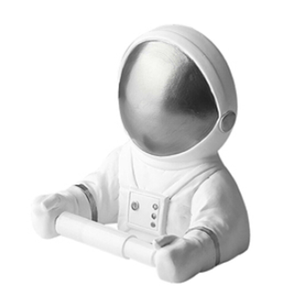 Semoic Nordic Astronaut Paper Towel Roll Holder And Dispenser Tube Toilet Rack Toilet Wall Hanging Tissue Ornament(Silver)