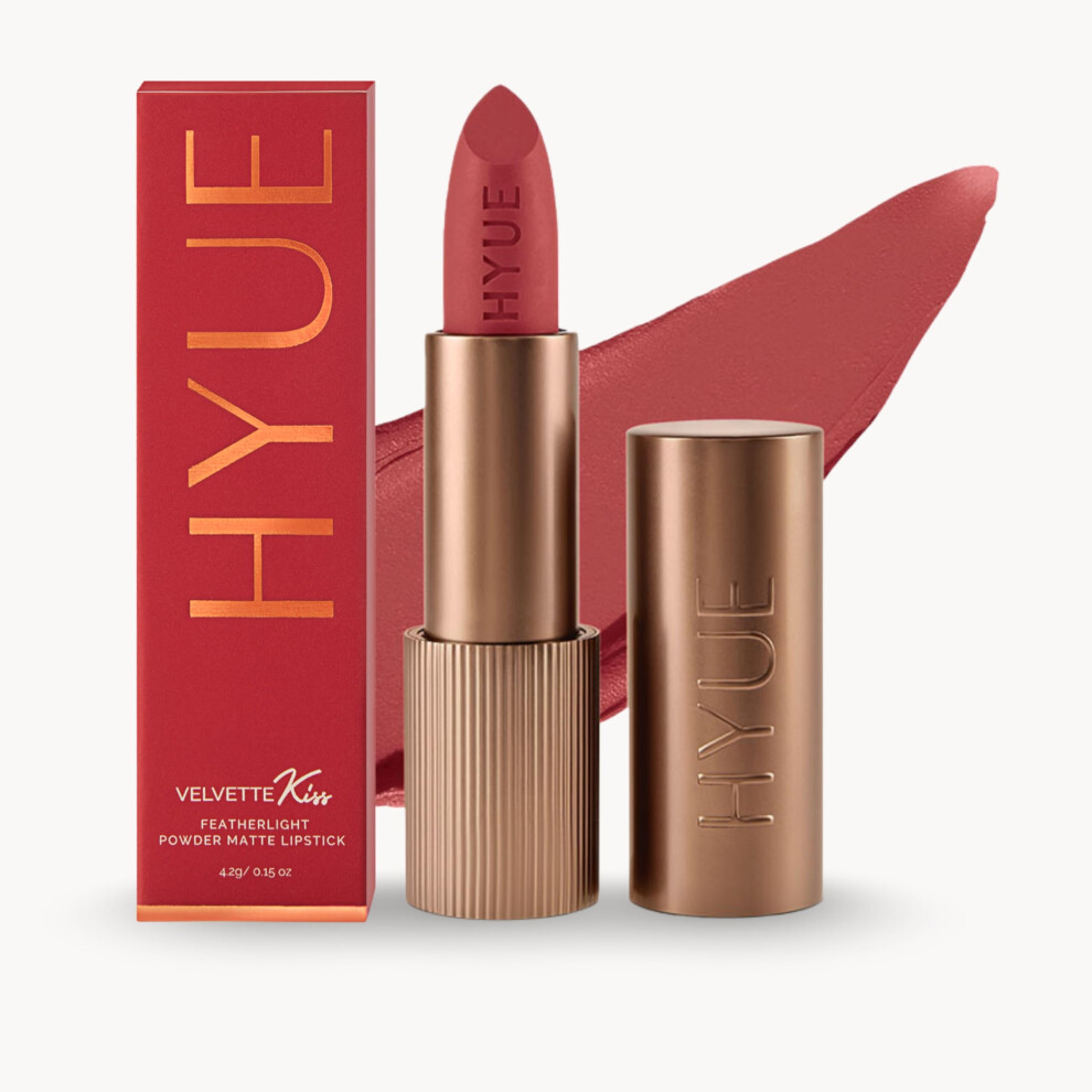Hyue Velvette Kiss Matte Bullet Lipstick | Pink About It | Feather Light & Powder Finish | Long-Wear Intense Color | With Jojoba, Almond & Gooseberry