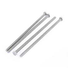 Tornillo hexagonal M6 de 150 mm, roscado, acero inoxidable, 4 unidades