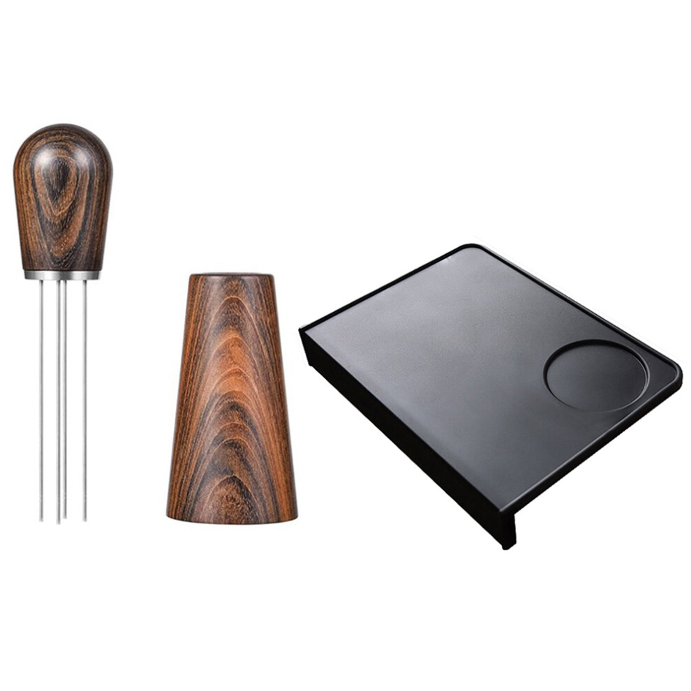 Semoic Espresso Coffee Stirrer Withtamper Mat,Pavant Coffee Stirring Tool For Espresso Distribution,Barista Hand Tool B