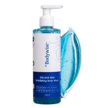 Be Bodywise 5% Aha Bha Exfolierande Kroppstvätt 250Ml | För Kroppsakne, Jordgubbshud, De-Tan | Innehåller 3% Mjölksyra
