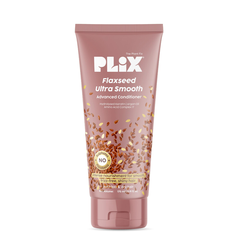Plix - The Plant Fix Flaxseed Ultrasmooth Advanced Conditioner | Plant Keratin Pf & Flaxseed Oil | Smooth & Manageable Hair | Controls Frizz | Paraben