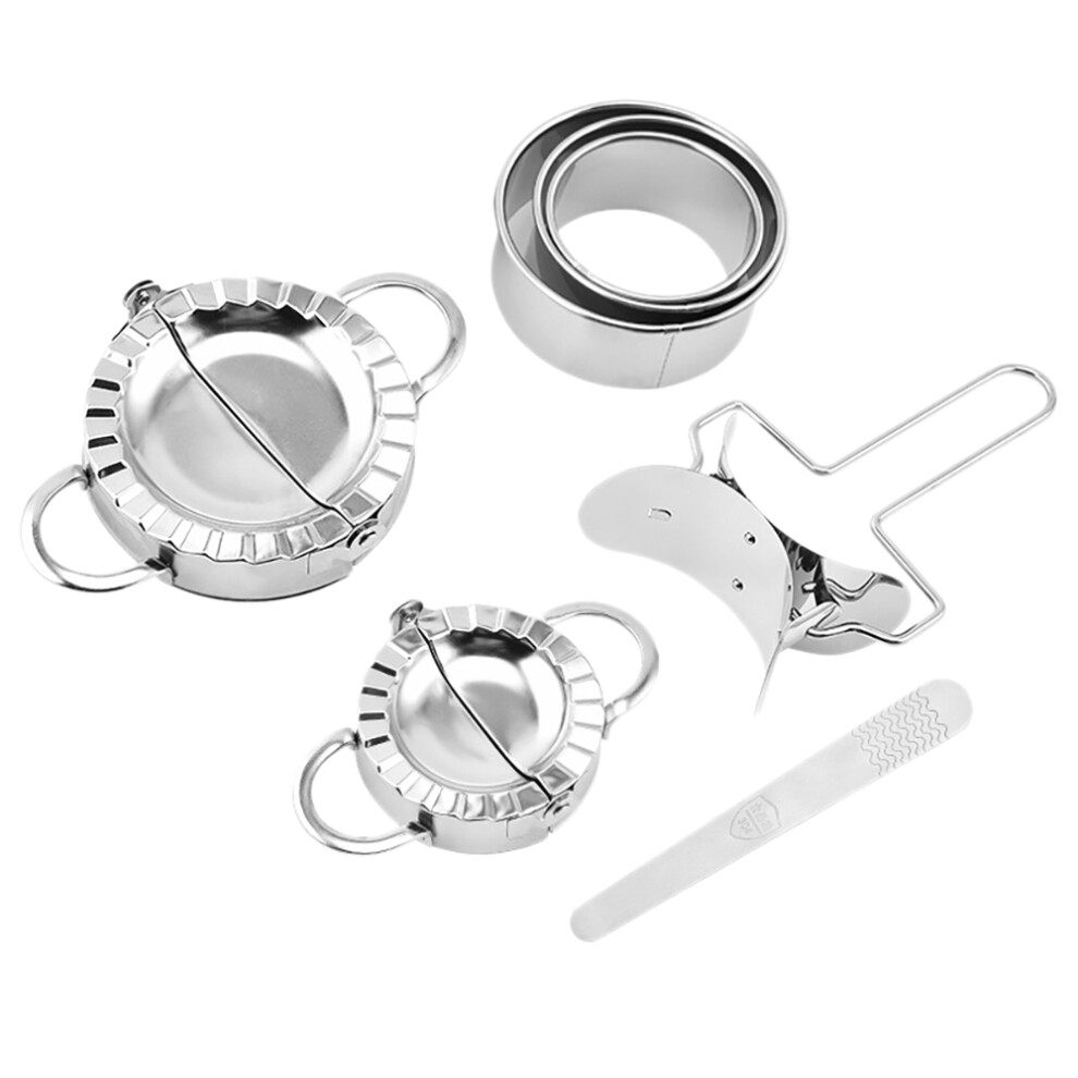 Semoic 7Pcs Stainless Steel Dumpling Molds Jiaozi Maker Device Dumplings Tool Ravioli Maker Mold For Dumplings Sculpt