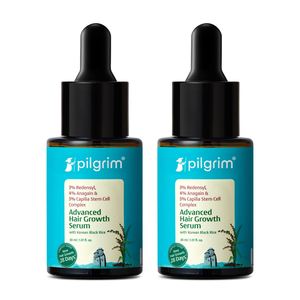 Pilgrim Redensyl 3% + Anagain 4% Advanced Hair Growth Serum With Rosemary, Controls Hair Fall, Stimulates, Increase Hair Density | Hair Serum For Men