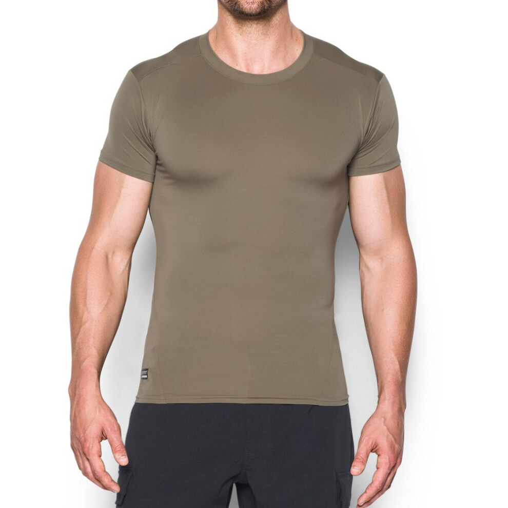 Under Armour Men's Tactical Heatgear Compression Short Sleeve T-Shirt Lg Brown