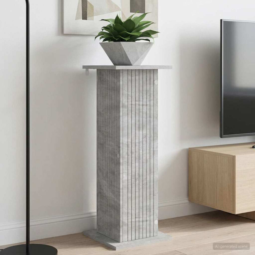 Vidaxl Plant Stand Concrete 30.5 X 30 X 80.5 Cm Engineered Wood Grey