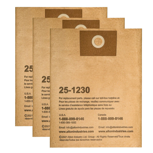 STANLEY Stanley 25-1230 4-5 Gallon Engångsfilterpåse för Vått/Torrt Dammsugare, 3-Pack