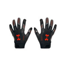 Guantes de fútbol Under Armour F9 Nitro para hombre, (002) Negro/Gris Metalizado, X-Large