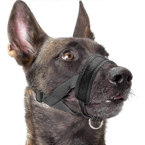 Dog muzzle for XL breeds, anti-bite nylon adjustable ring