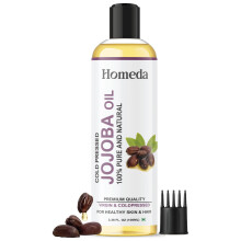 Homeda Kallpressad Jojobaolja För Hårväxt, Ansiktsglöd, Hud (100 Ml) 100% Ren, Ekologisk